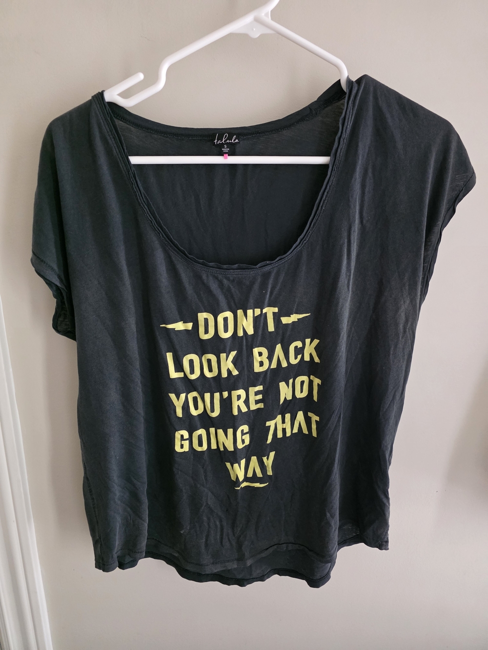 Talula Black Short-Sleeve Tee with Yellow Graphic